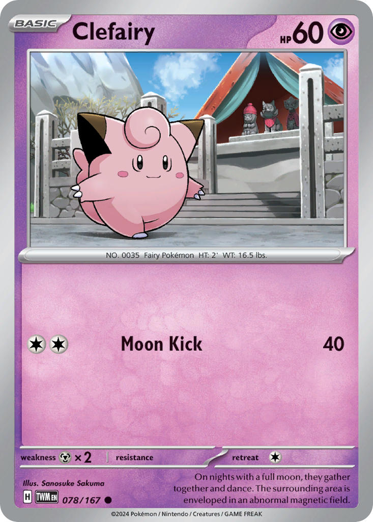 Twilight Masquerade Clefairy [Reverse Holo] Pokémon card